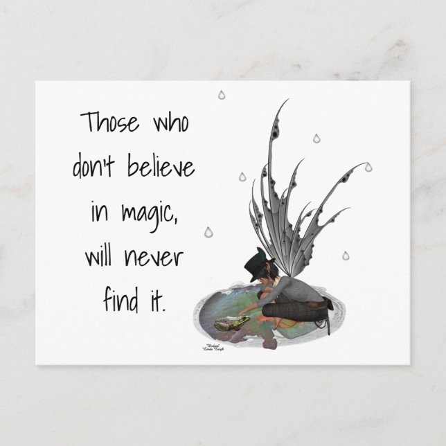 Fée de pluie de garçon avec carte postale de greno (Devant)