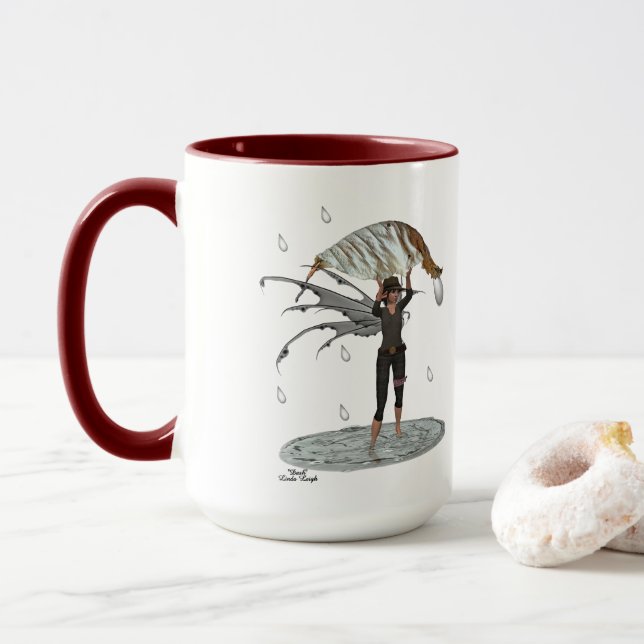 Fée De Pluie Garçon Avec Mug Café Feuille (Avec donut)