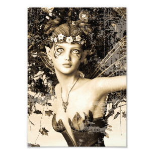 Fée de printemps Bois Antique Photo Fantaisie Art
