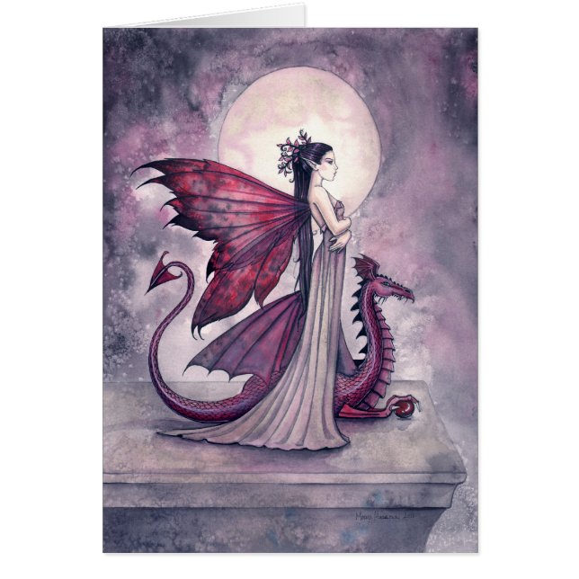 Fée du dragon cramoisi et carte de dragon (Devant)