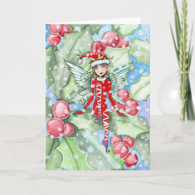 Fée du houx de carte de Noël par Molly Harrison (Devant)