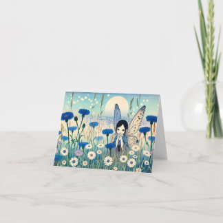 Fée en fleurs carte de voeux