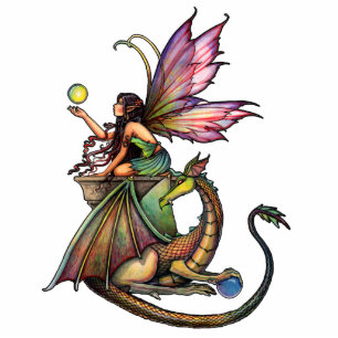 Fée et dragon Photo Sculpture Ornament