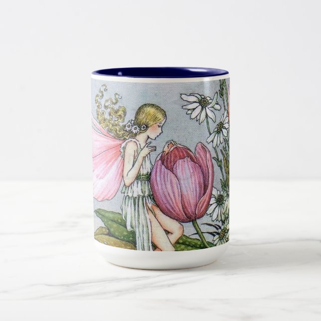 Fée et Tulipes Mug à deux tons (Centre)