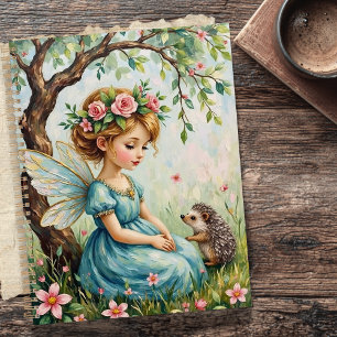 Fée Fantaisiste avec Hérisson dans un Jardin Encha