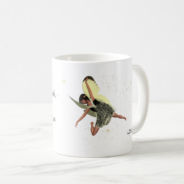 Fée Fée Avec Ailes Jaunes Café Mug (Devant droit)
