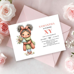 Fée Fille Anniversaire Magique Floral Invitation R