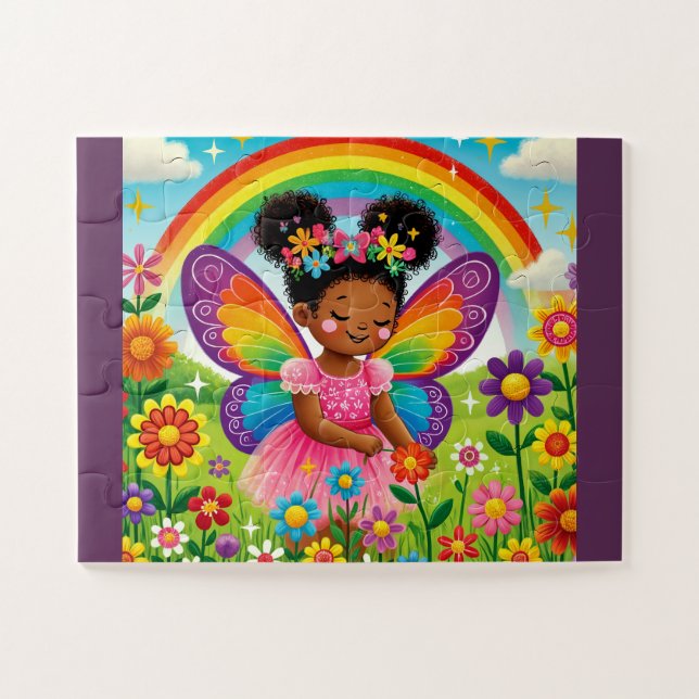 "FÉE HEUREUSE CUEILLANT DES FLEURS" PUZZLE (Horizontal)