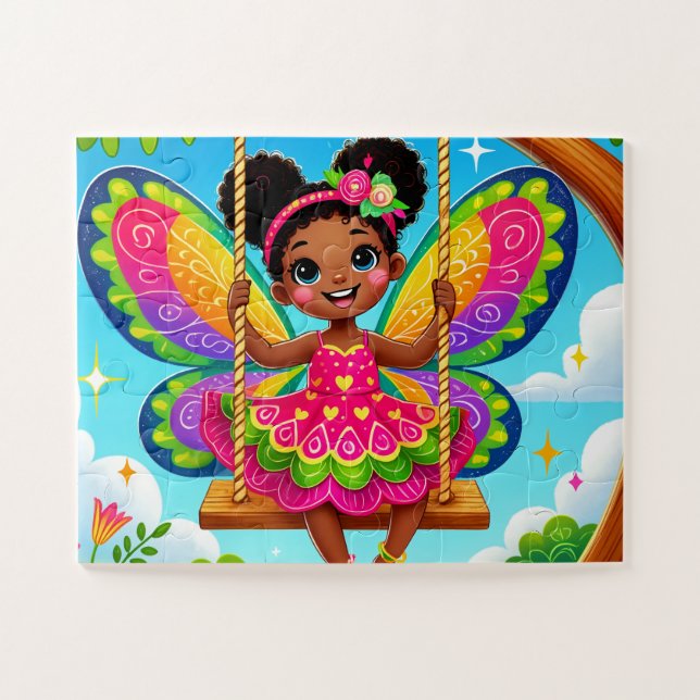 "FÉE HEUREUSE SUR UN BALANÇOIRE" PUZZLE (Horizontal)