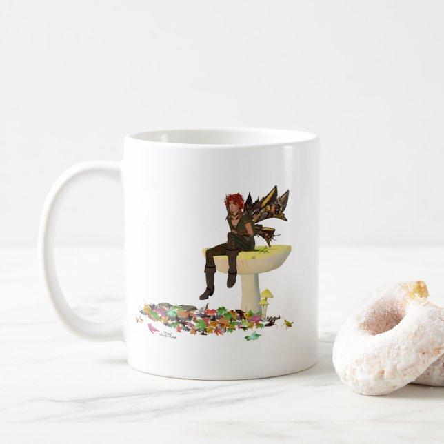 Fée Irlandaise De Garçon Sur Mug De Café De Champi (Avec donut)