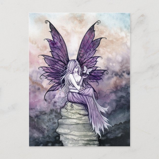 Fée lâchant prise et carte postale papillon (Devant)