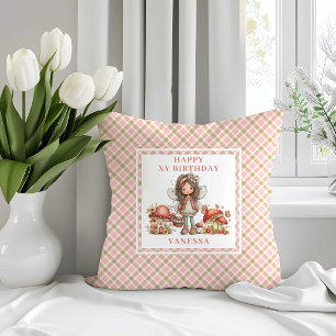 Fée Magique 6e Anniversaire Oreiller Floral Pastel