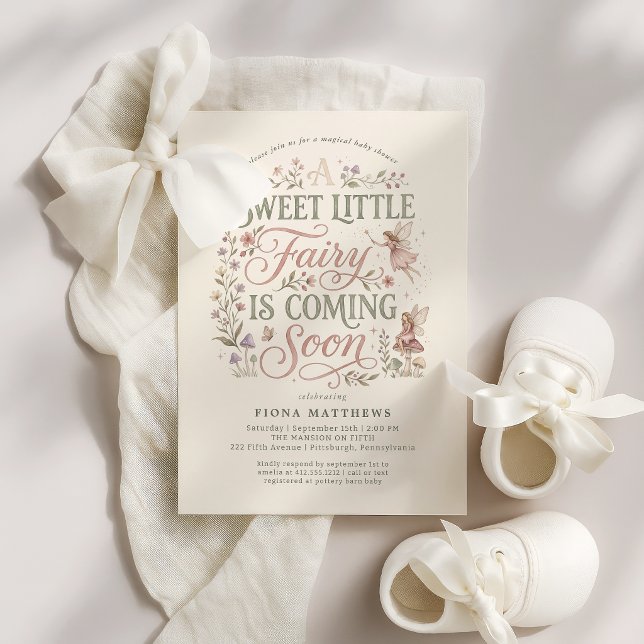 Fée Magique Douce Invitation pour Baby Shower (Sweet Little Baby Magical Baby Shower )