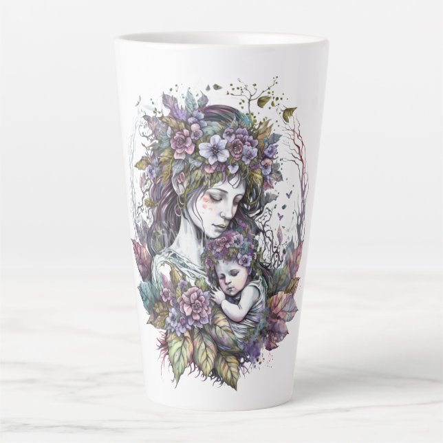 Fée mère et enfant latte Mug (Devant)