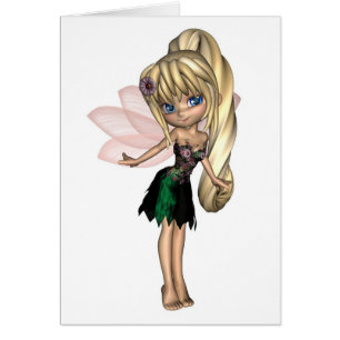 Fée mignonne de Toon dans la robe verte et pourpr