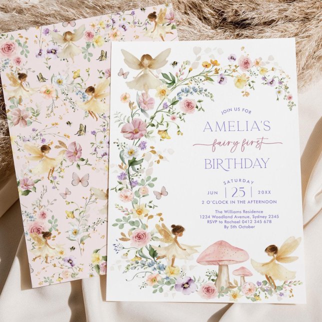 Fée modifiable Invitation premier anniversaire, So (Créateur téléchargé)