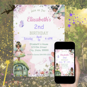 Fée noire Invitation pour fille