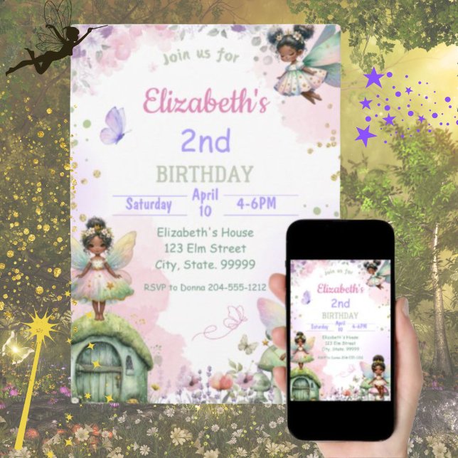 Fée noire Invitation pour fille (Créateur téléchargé)