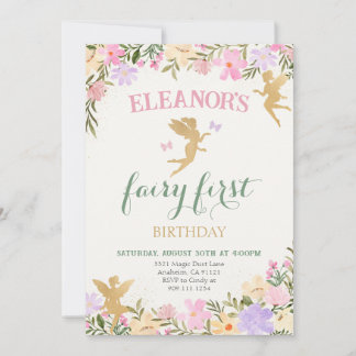 Fée Premier anniversaire fées Invitation