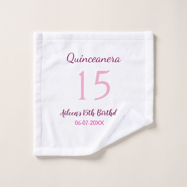 Fée rose 15e anniversaire simple moder quinceanera (Gant de toilette)