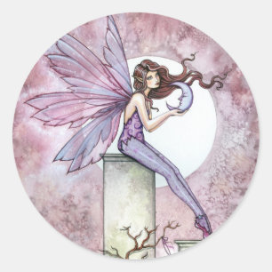 Fée Rose Violet avec Autocollants de Lune
