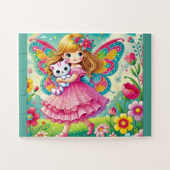 "FÉE SOURIANTE & CHATON" PUZZLE (Horizontal)