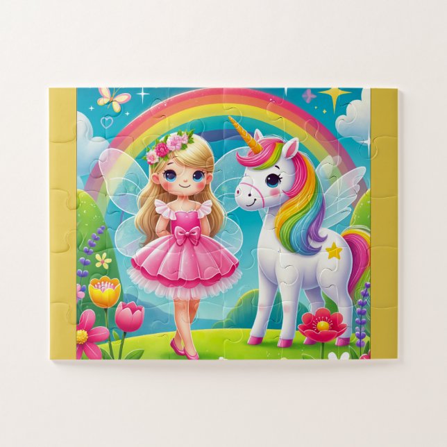 "FÉE SOURIANTE & LICORNE" PUZZLE (Horizontal)
