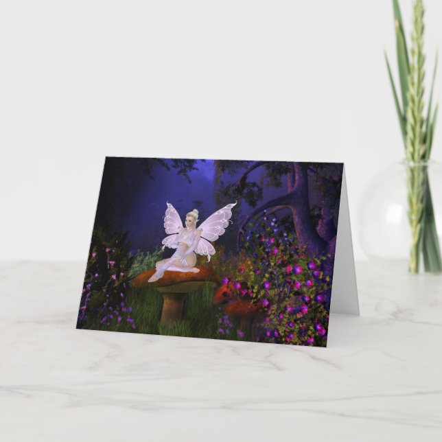 Fée sur un champignon Design 3 - Carte Imaginaire (Devant)