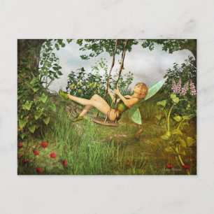 Fée vintage sur une carte postale