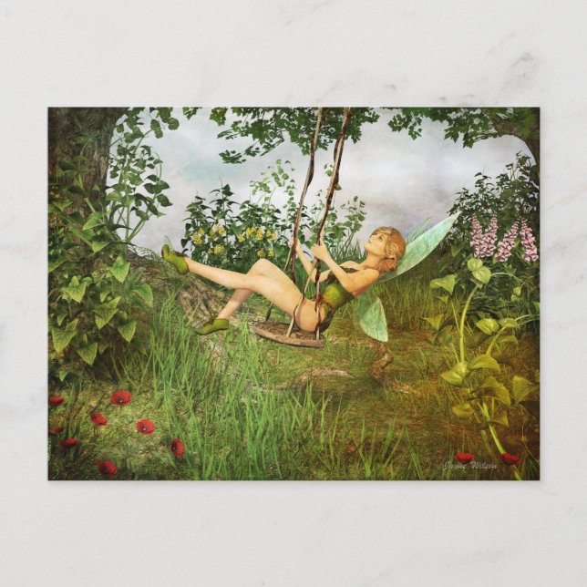 Fée vintage sur une carte postale (Devant)