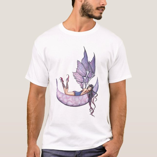 Fée violette sur la lune T-shirt (Devant)
