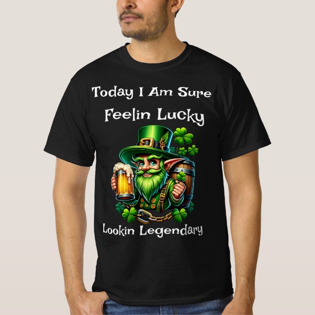 Feelin Lucky Lookin Legendaire T-shirt noir (Devant)
