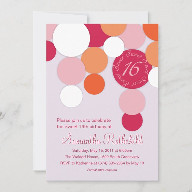 Feeling Bright Sweet 16 Invitations (Devant)