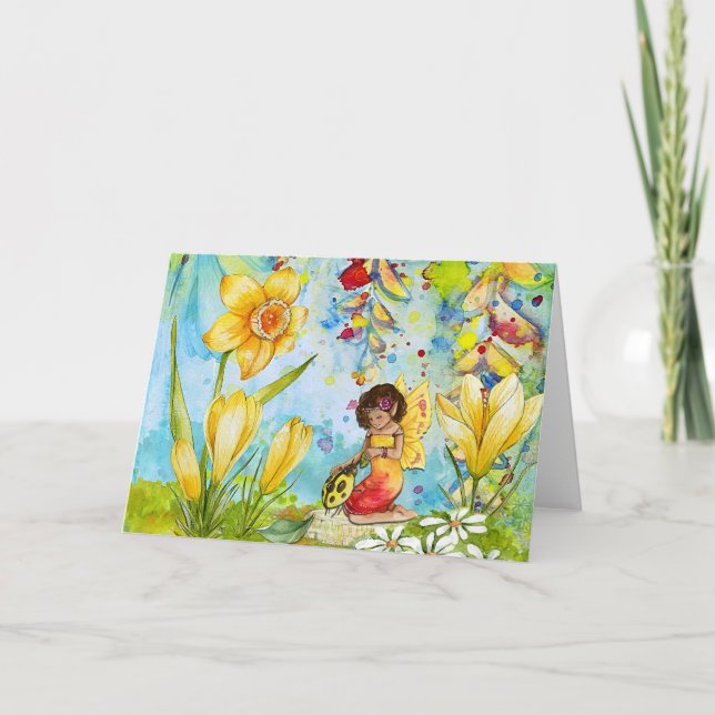 Féerie Daffodil Fae Pagan Carte de voeux (Devant)