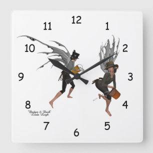 Féeries jumeaux pour garçons Horloge murale
