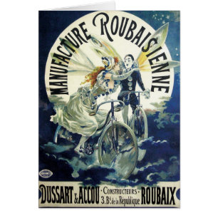 Fées Art Nouveau Vintage, Pierrot à bicyclette Lun