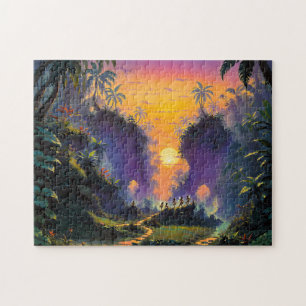 Fées dans la jungle du coucher du soleil - Puzzle