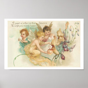 Fées d'enfants - affiche vintage d'art