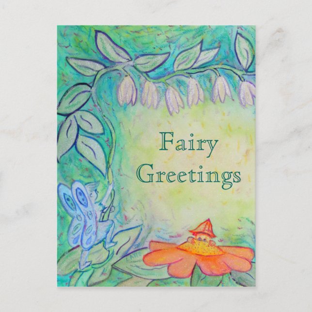 Fées Fleurs Salutation Cartes postales Customisées (Devant)
