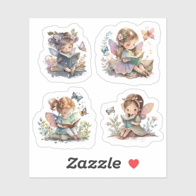 Fées mignonnes avec Sticker Set (Feuille)