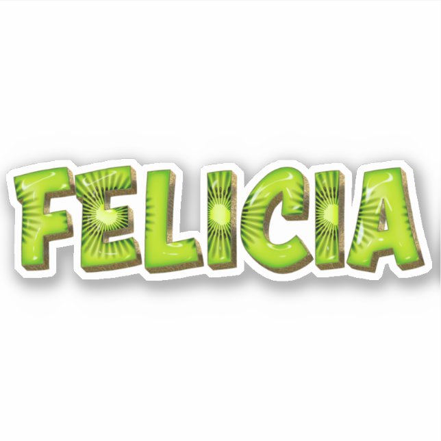 Felicia Nom Kiwi Design Autocollant Sticker (Devant)