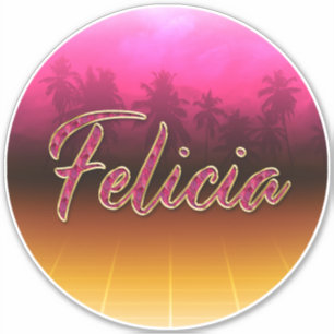 Felicia Prénom Golden Pink Autocollants