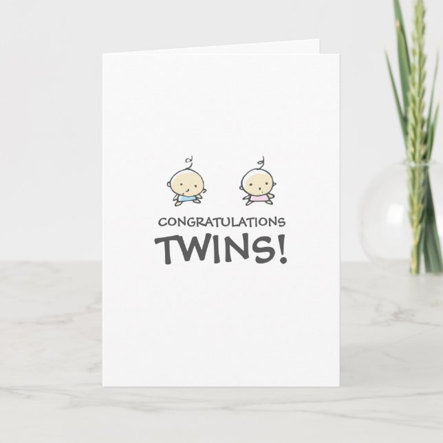 Félicitation ! Nouvelle carte bébé TWINS (Devant)