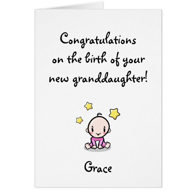 Félicitations À Grand-Fille, Grand-Parents, (Devant)