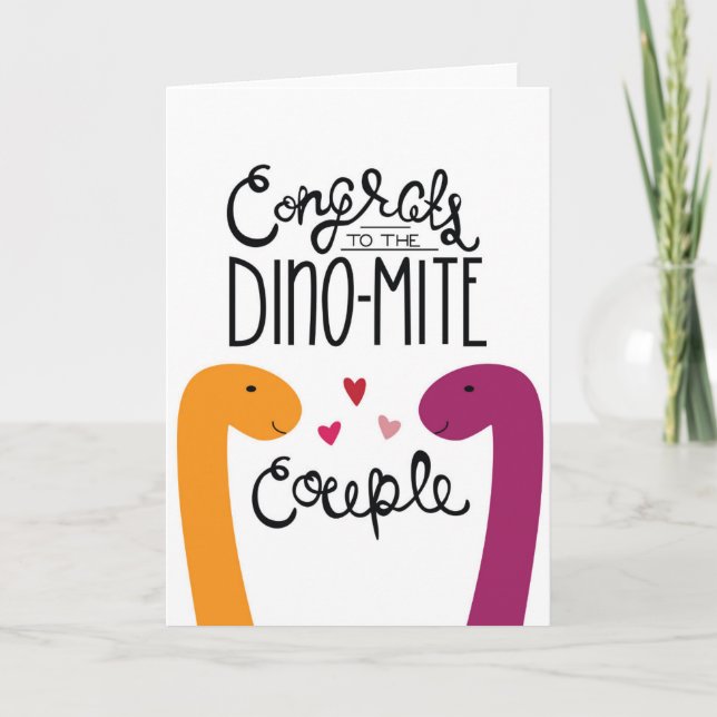 Félicitations à la carte Dino-Mite Couple (Devant)