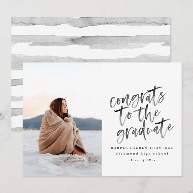 Félicitations à la faire-part diplômée (Devant / Derrière)