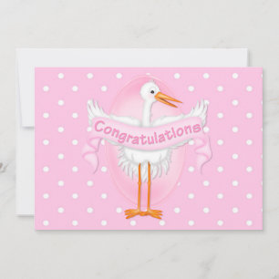 Félicitations à Stork Baby shower Invitation