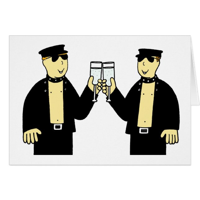 Félicitations à un Mariage gay masculin, Dessin. (Devant horizontal)