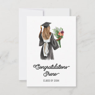 Félicitations Aquarelle Peau Noire Fleurs Filles F
