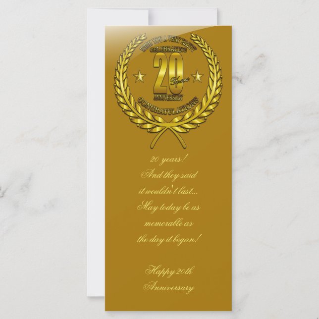Félicitations au 20e anniversaire (Devant)